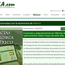 Fusiones y adquisiciones en Mxico registran 112 operaciones hasta mayo de este ao